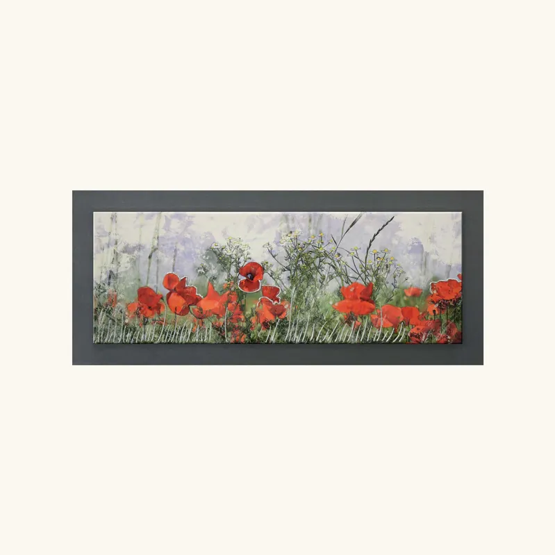 Quadro in legno tema paesaggio in rilievo dettagli in argento moderno 100X50 Bestseller