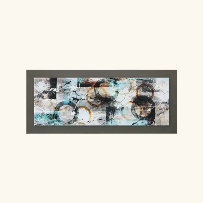 Di Tendenza Quadro in legno tema moderno astratto in rilievo dettagli in argento 155X65