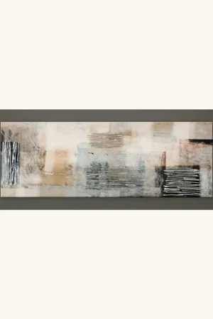 Acquista Ora Quadro tema moderno astratto in rilievo in legno dettagli in argento 120X60