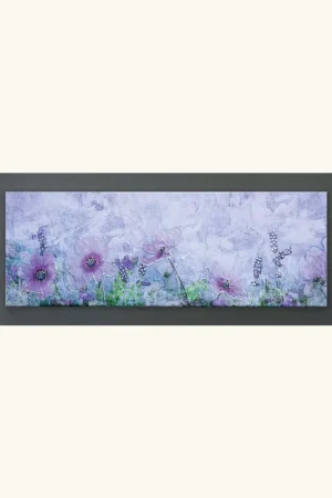 Vendita Finale Pannello in legno a tema floreale effetto rilievo e dettagli argento 155X65