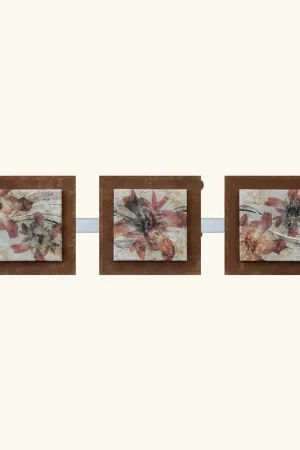 Vendita Finale Quadro con tema floreale effetto rilievo moderno con dettagli in argento 140x40