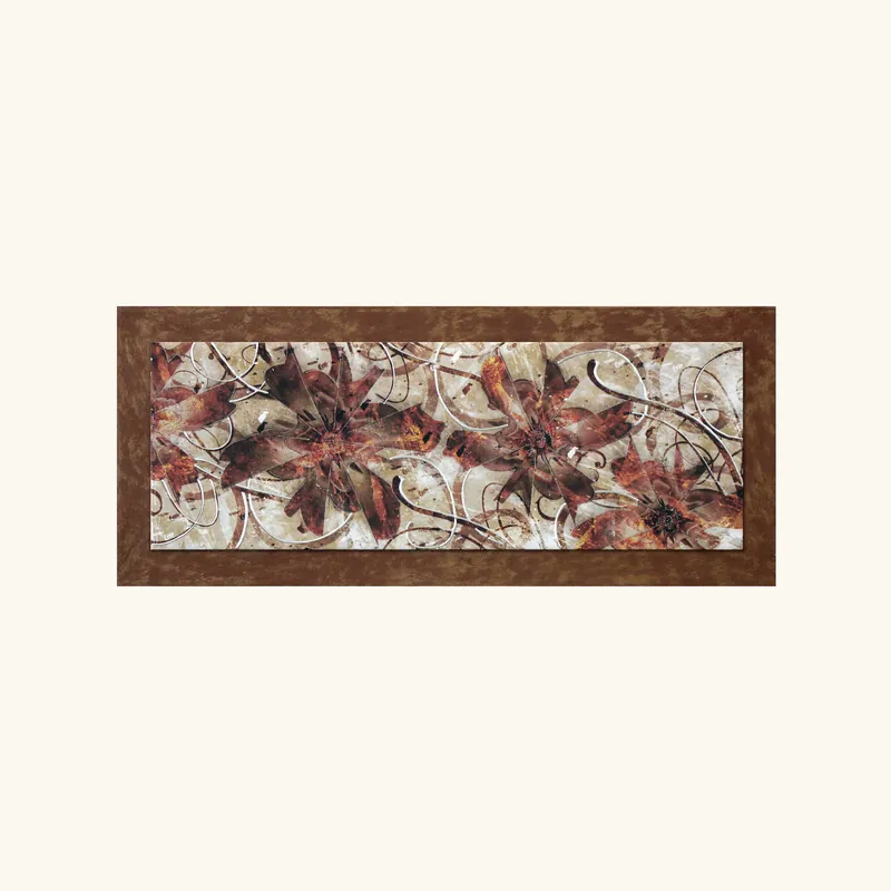 Reso Gratuito Pannello in legno tema astratto in rilievo decori e dettagli in argento 155x65