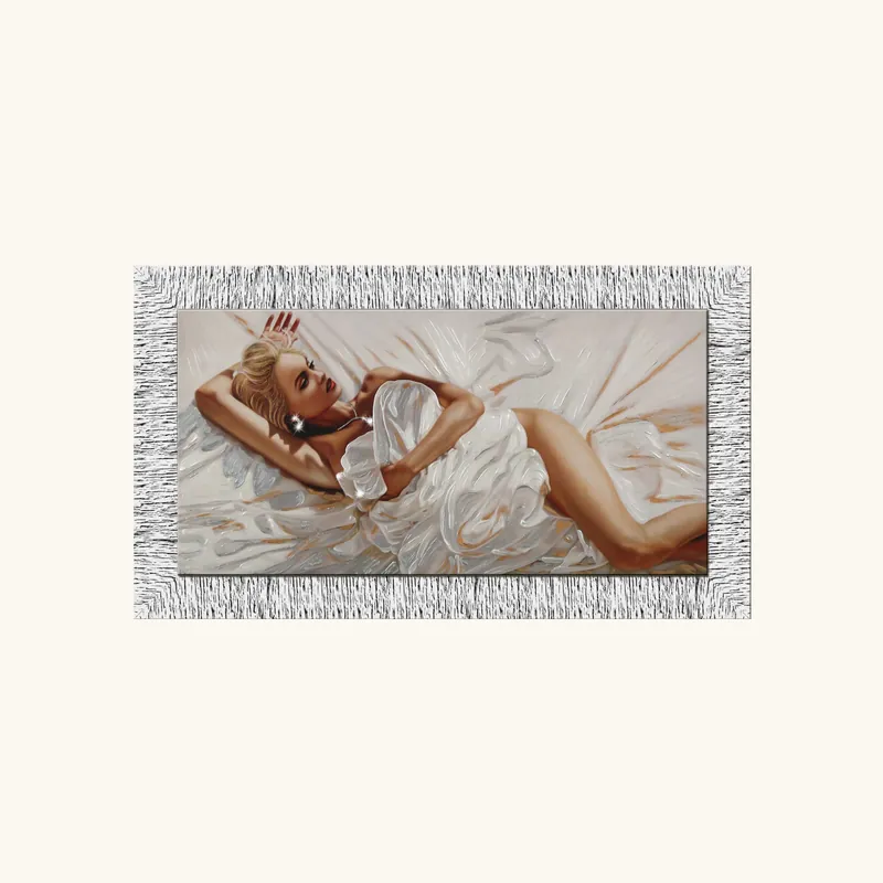 Solo Oggi Quadro con cornice argento figurativo con glitter strass e brillanti 140X70