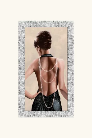 Stampa con cornice argento figurativa glitterato con trass e brillanti 116x66 Spedito Oggi