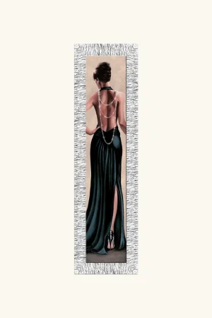Stampa figurativa glitterato con strass e brillanti con cornice argentata 46x166 Ultimissimo Modello