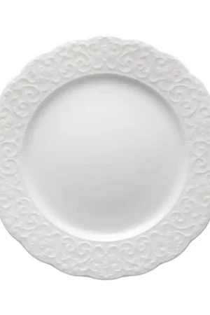 Set 6 pezzi piattino piccolo in porcellana dalle finiture classiche Prezzo Ridotto