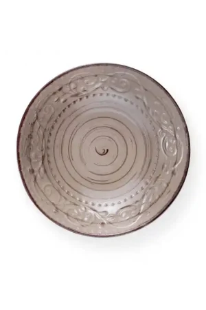 Prezzo Di Fabbrica Set 6 pezzi piatti fondi in ceramica dalle linee rustiche