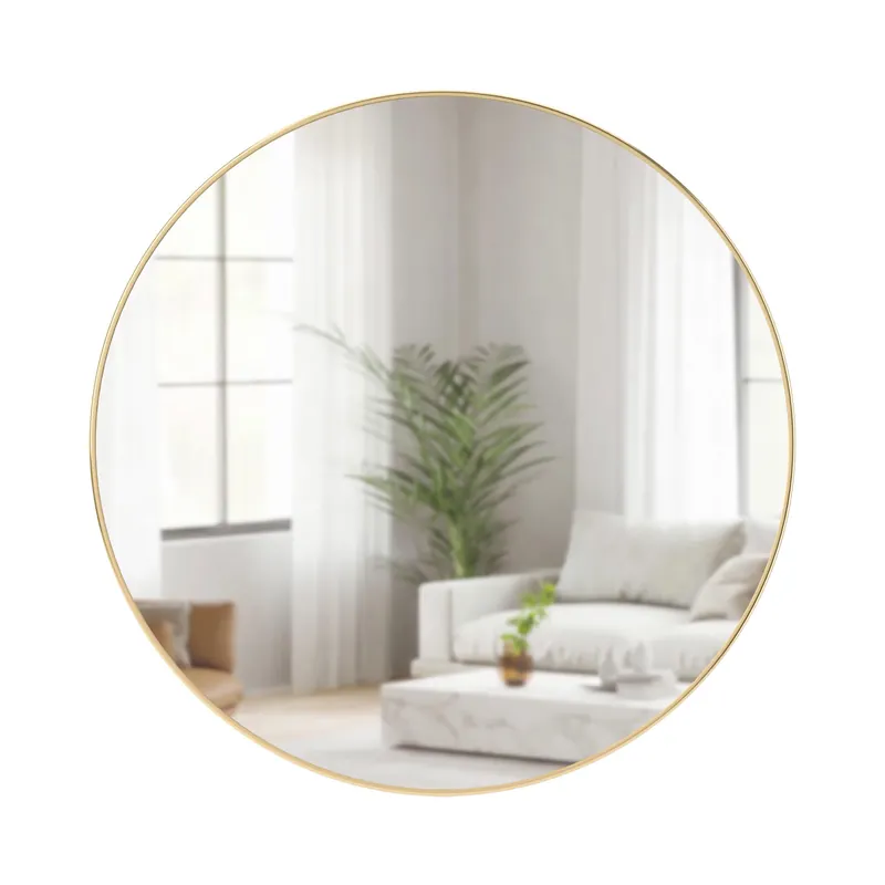 Direttamente Dal Produttore Specchio da parete rotondo con profilo in metallo dal design moderno ed elegante
