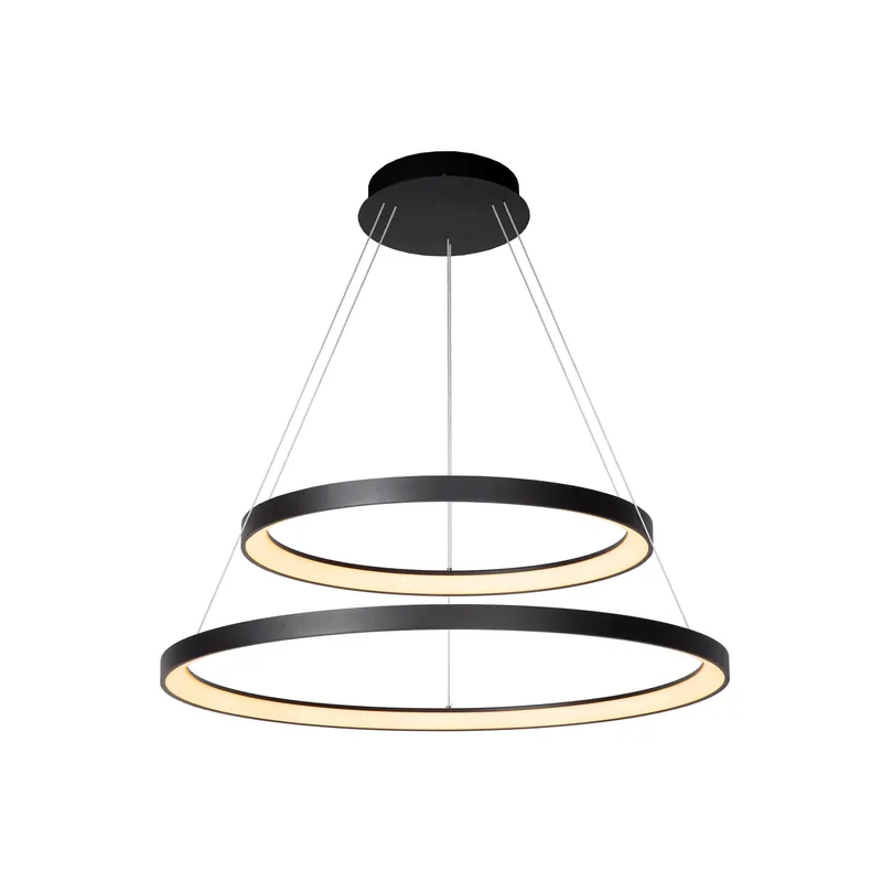 Ultime Pezzi Lampada a sospensione con doppio led rotondo dal design moderno ed elegante - 90W - Lumen 4160 - 2700k Luce Calda - IP20