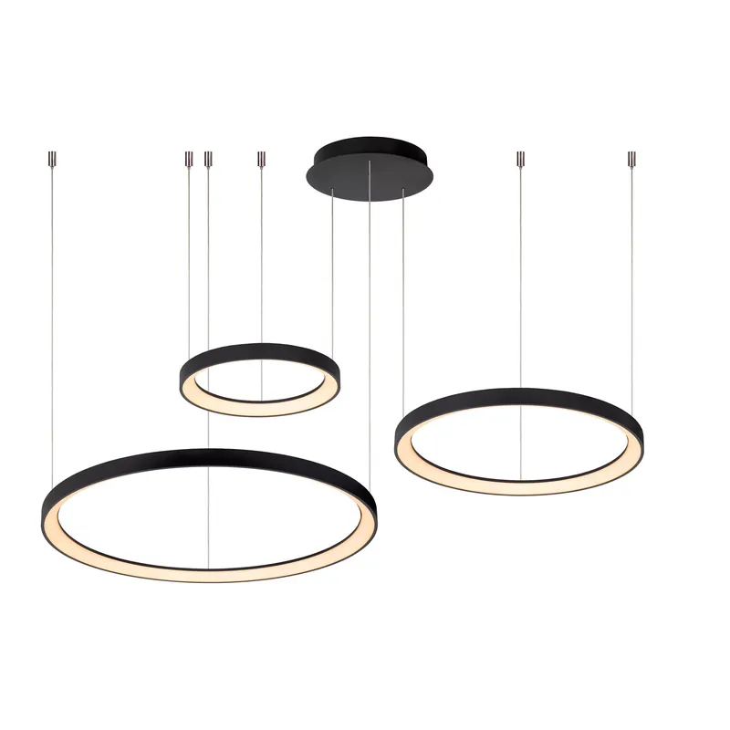 Compra Adesso Lampada a sospensione a LED con triplo cerchio dal design moderno ed elegante - 120W - Lumen 5080 - 2700k Luce Calda - IP20