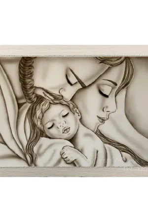 Capezzale con Sacra Famiglia per camera da letto "Abbraccio" 110x65 Ultimissimo Modello