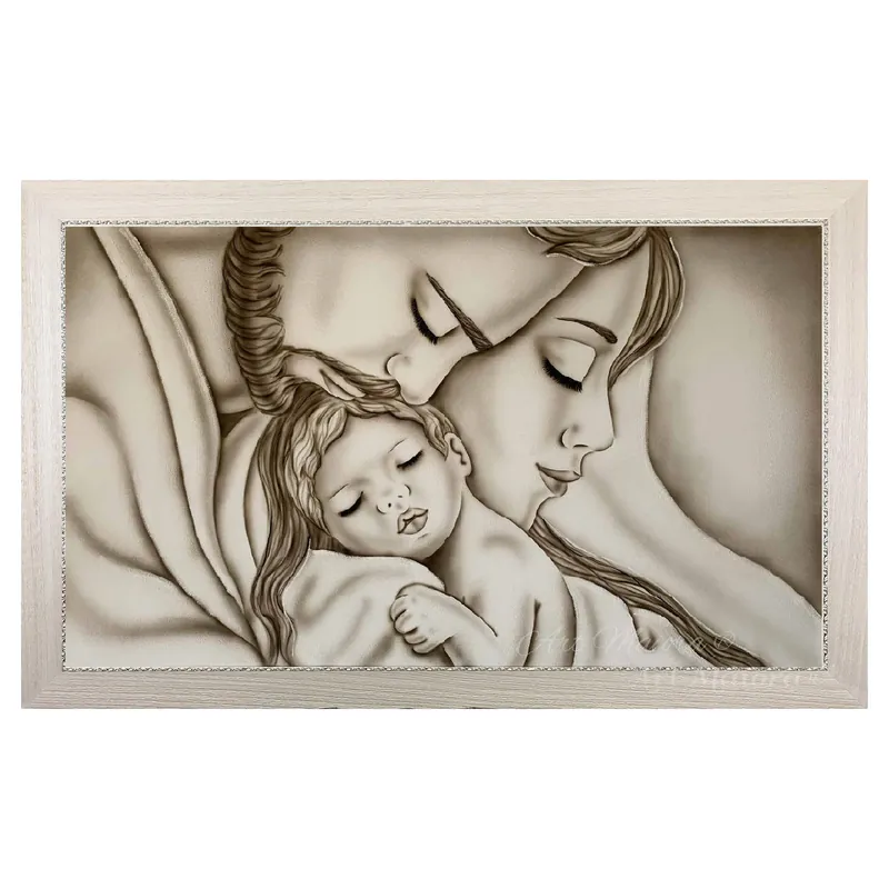 Capezzale con Sacra Famiglia per camera da letto "Abbraccio" 110x65 Ultimissimo Modello