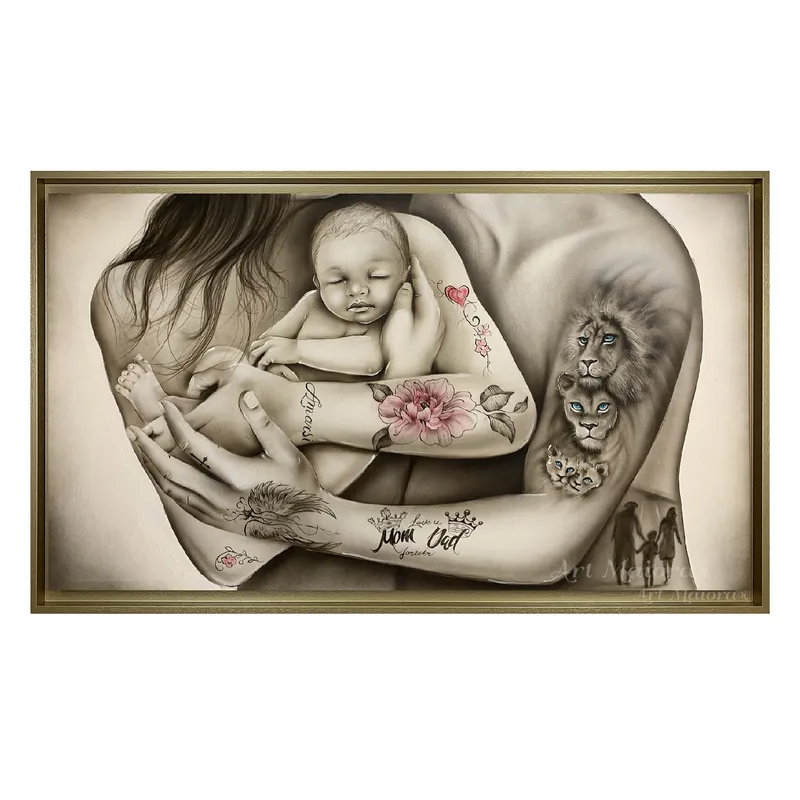 Ordina Subito Capezzale con la famiglia in stile moderno "Amore Di Indelebile" 110x65
