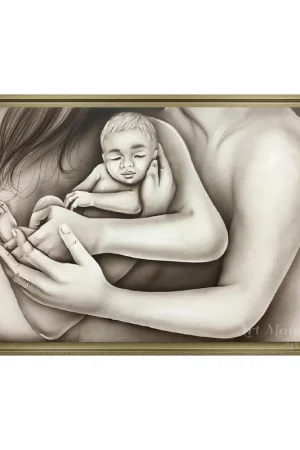 Offerta Limitata Capezzale con la famiglia con tattoo in stile moderno "Amore Indelebile" 110x65