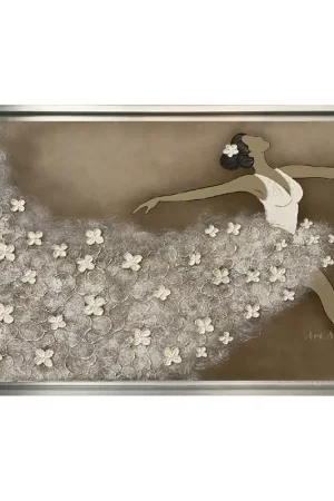 Quadro moderno dipinto a mano su tela "Ballerina" 120x80 Direttamente Dal Produttore