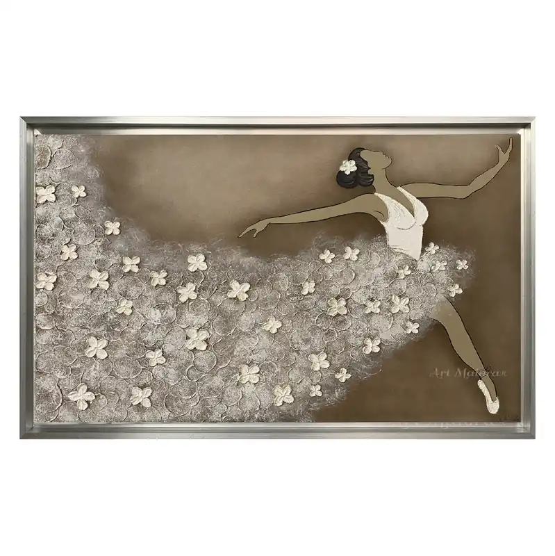 Quadro moderno dipinto a mano su tela "Ballerina" 120x80 Direttamente Dal Produttore