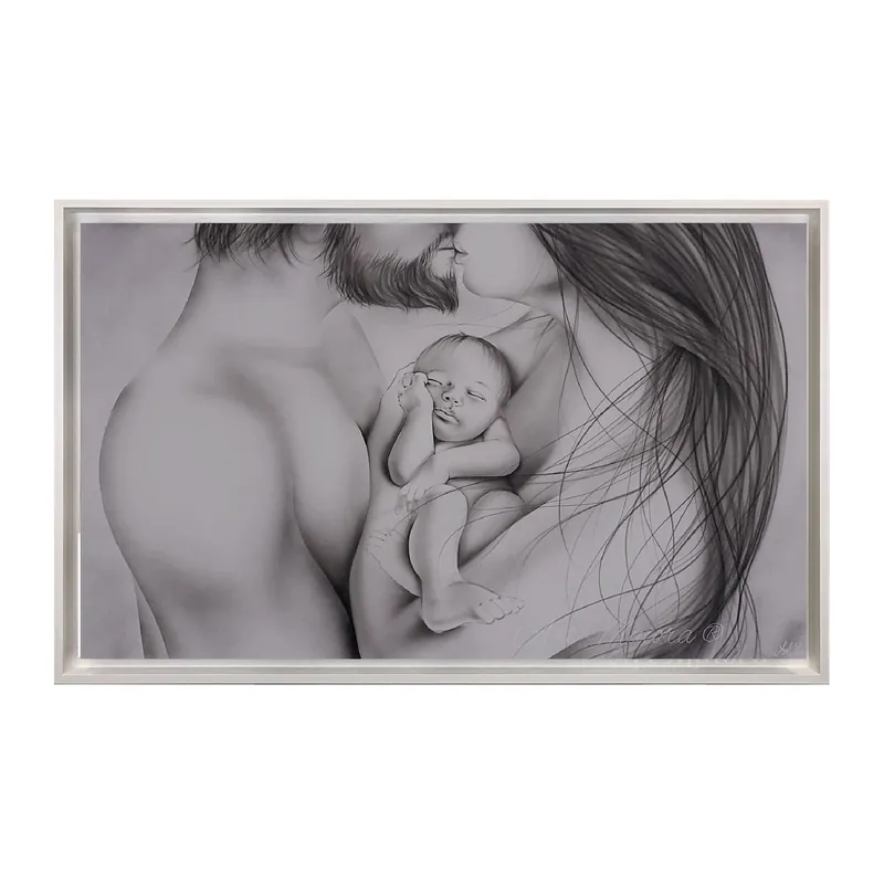 Reso Gratuito Capezzale moderno con sacra famiglia dal design moderno "Cuore" 110x65