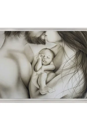 Promo Stagionale Capezzale moderno con sacra famiglia dal design moderno "Cuore" 110x65
