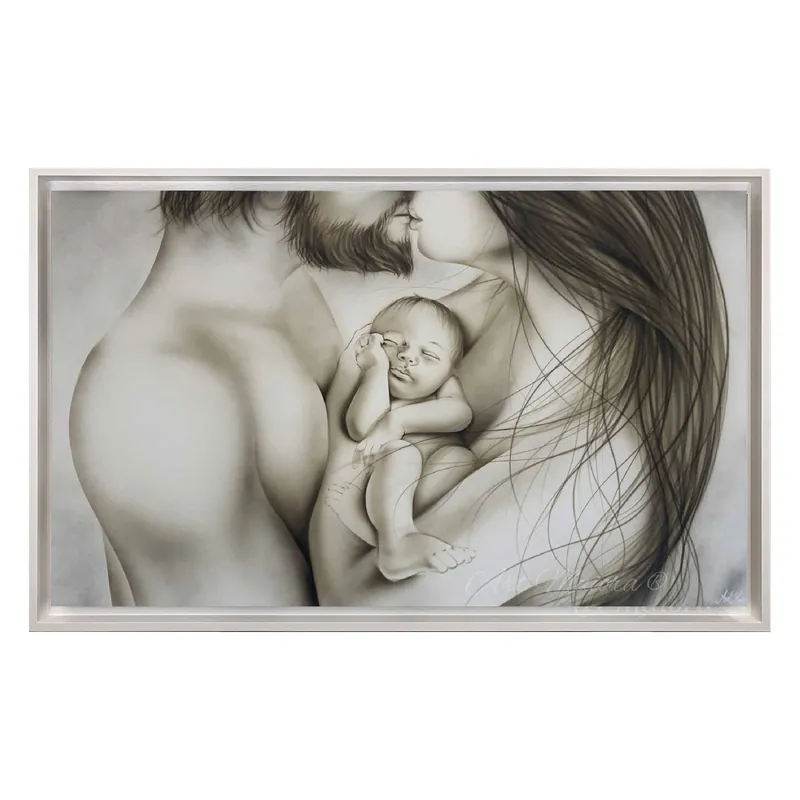 Promo Stagionale Capezzale moderno con sacra famiglia dal design moderno "Cuore" 110x65