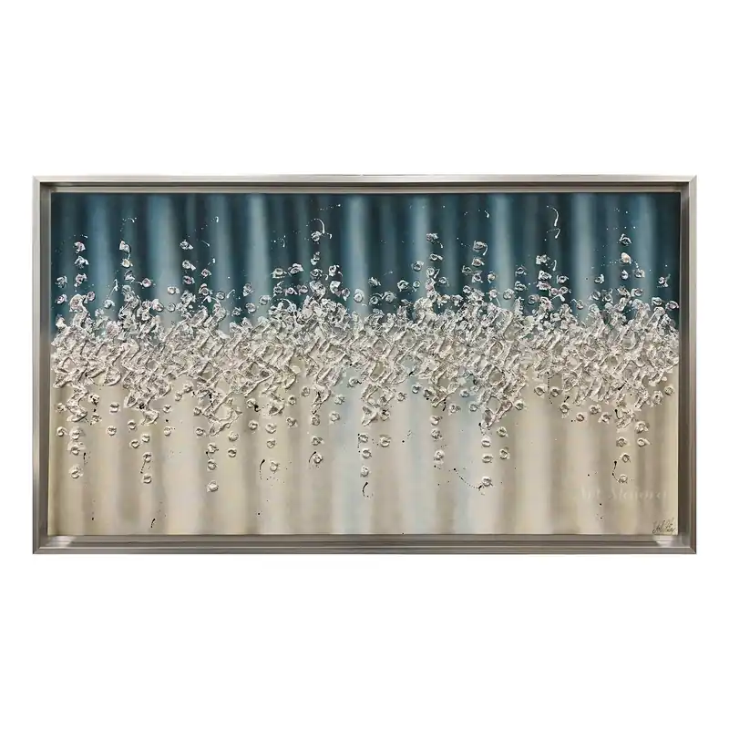 Quadro astratto moderno dipinto a mano su tela "Comete" 130x70 Must-Have