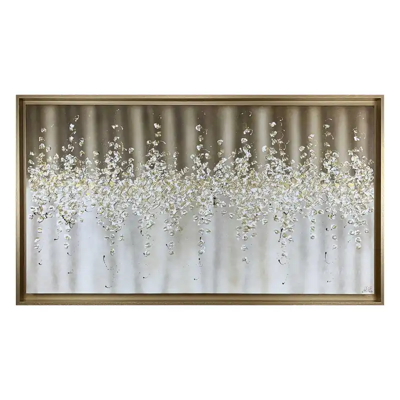 A Buon Prezzo Quadro astratto moderno dipinto a mano su tela "Comete" 130x70
