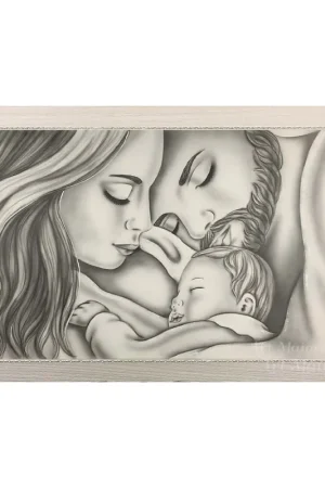 Capezzale moderno dipinto a mano su tela in cotone "Legame di Vita" 110x65 Offerta Del Giorno