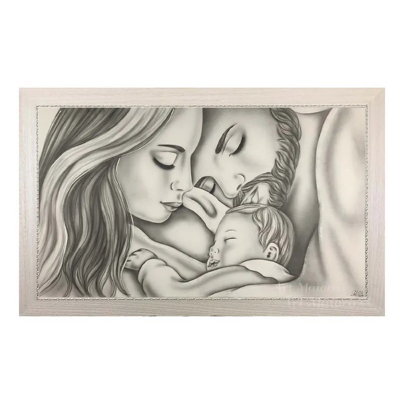 Capezzale moderno dipinto a mano su tela in cotone "Legame di Vita" 110x65 Offerta Del Giorno