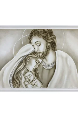 Ultimissimo Modello Capezzale moderno dipinto a mano su tela in cotone "Luce Sacra" 110x65