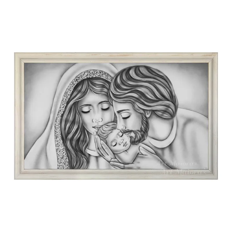 Ultima Occasione Capezzale moderno dipinto a mano su tela in cotone "Nido d‘Amore" 110x65