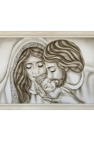 Capezzale moderno dipinto a mano su tela in cotone "Nido d‘Amore" 110x65 Scelto Dai Clienti