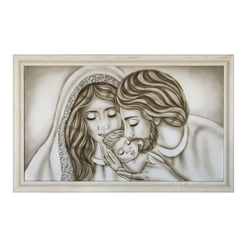 Capezzale moderno dipinto a mano su tela in cotone "Nido d‘Amore" 110x65 Scelto Dai Clienti