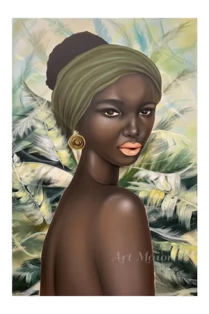 Quadro contemporaneo dipinto a mano su tela di cotone "Akanke" 100x150 Più Venduto