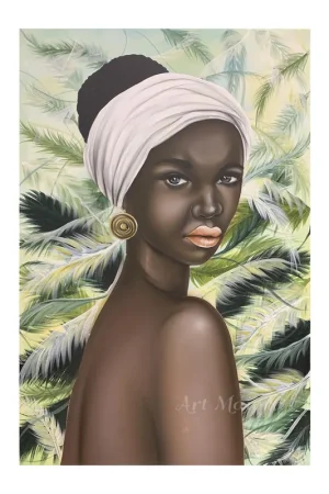 Soddisfatti O Rimborsati Quadro contemporaneo dipinto a mano su tela di cotone "Akanke" 100x150