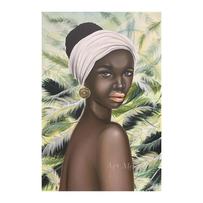 Soddisfatti O Rimborsati Quadro contemporaneo dipinto a mano su tela di cotone "Akanke" 100x150