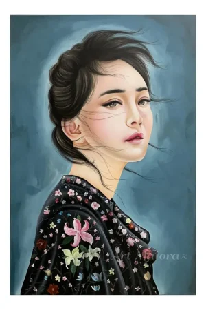 Occasione Quadro contemporaneo dipinto a mano su tela di cotone "Sakura" 100x150