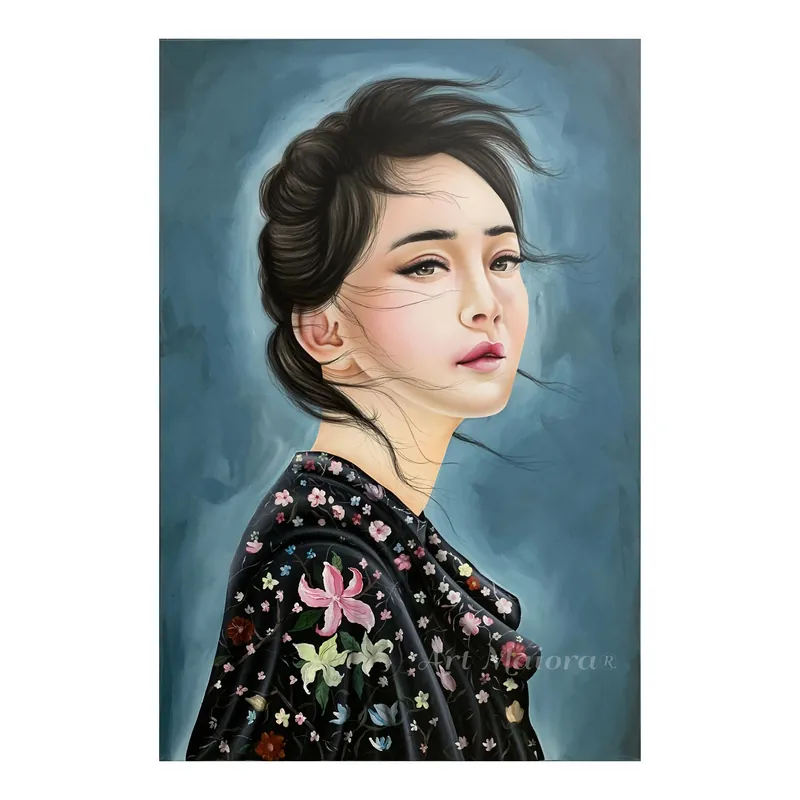 Occasione Quadro contemporaneo dipinto a mano su tela di cotone "Sakura" 100x150