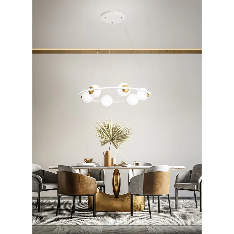 Lampada a sospensione con diffusori a LED e struttura in alluminio verniciata - 80W - Lumen 5820 - 3000k Luce Calda - IP20 Occasione