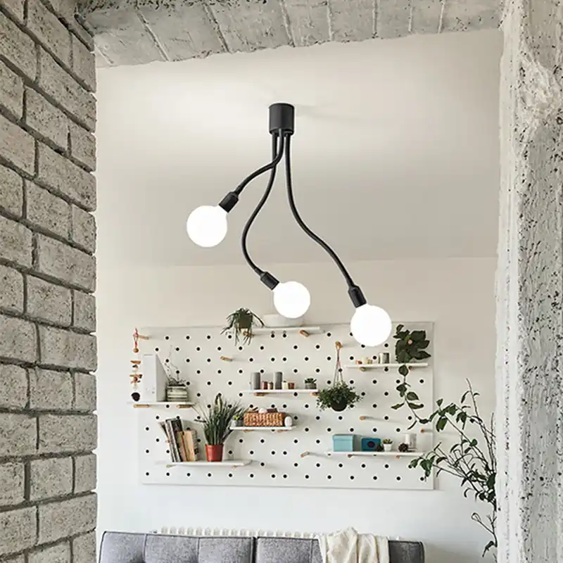 Plafoniera in stile moderno 3 braccia orientabili in metallo e gomma - 60W - IP20 Ordina Subito