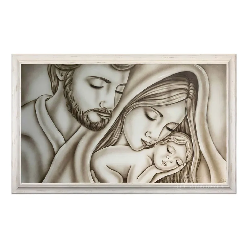 Prezzo Conveniente Capezzale moderno dipinto a mano su tela di cotone "Letizia" 110x65