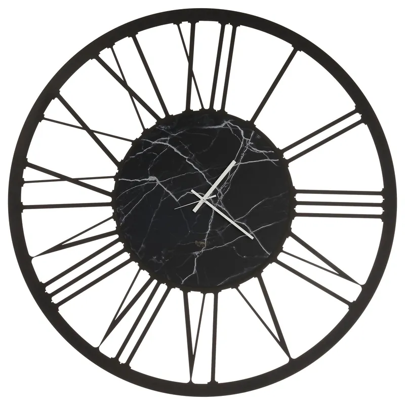 Spedizione Espresso Orologio da parete grande in metallo rotondo con numeri romani design moderno