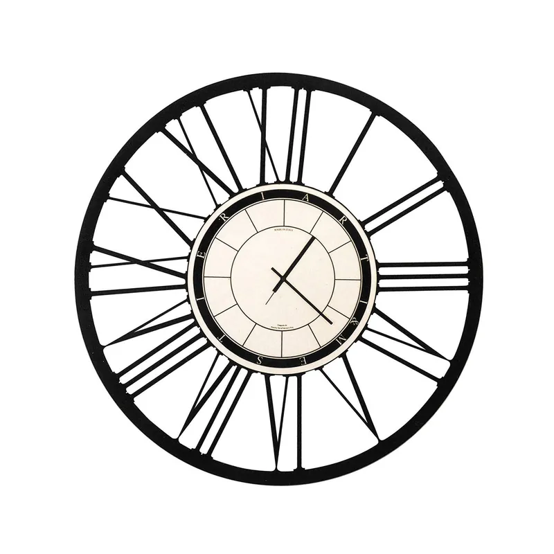 Saldi Orologio da muro rotondo in metallo con numero romani dal design moderno