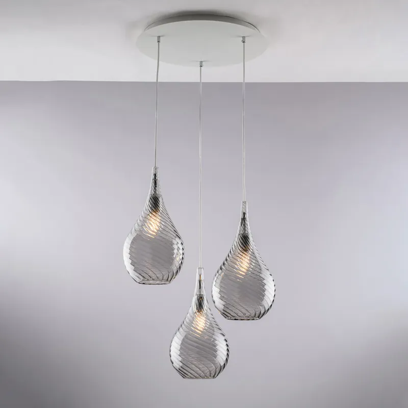Lampada a sospensione con 3 diffusori pendenti in vetro dal design moderno - 55W - IP20 Quantità Limitata