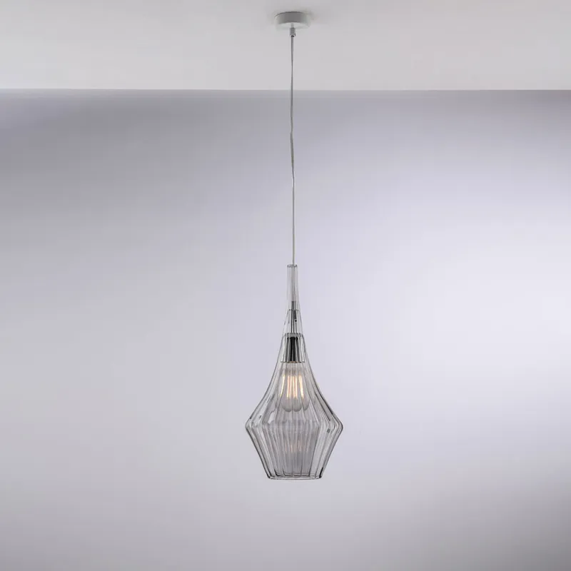 Prezzo Di Fabbrica Lampada a sospensione con singolo diffusore in vetro dal design moderno - 55W - IP20