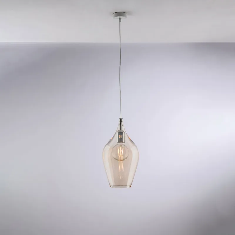 Lampada a sospensione con singolo diffusore in vetro dal design moderno - 55W - IP20 Promozione Esclusiva