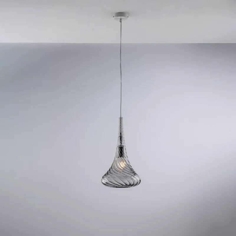 Lampada a sospensione con singolo diffusore in vetro dal design moderno - 55W - IP20 Soddisfatti O Rimborsati