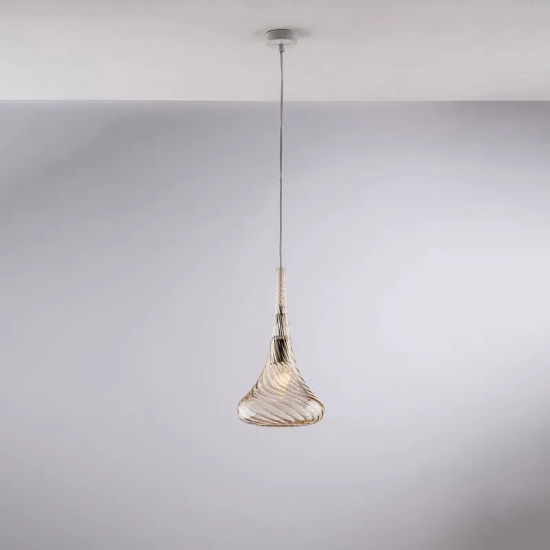 Lampada a sospensione con singolo diffusore in vetro dal design moderno - 55W - IP20 Saldi