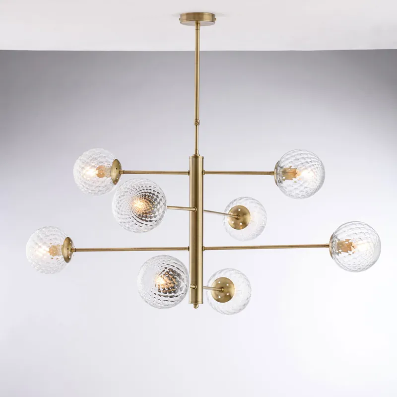 Lampadario grande in metallo con 8 diffusori dal design moderno ed elegante - 42W - IP20 Ultimissimo Modello
