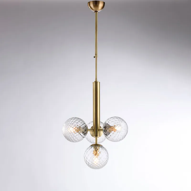 Promozione Lampadario in metallo con diffusori in vetro dal design moderno - 42W - IP20