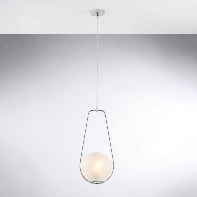 Lampada a sospensione moderna con struttura in metallo e diffusore in vetro - 55W - IP20 Pagamento Sicuro