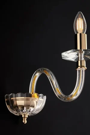 Acquista Ora Applique classica da parete con struttura in metallo e dettagli in vetro - 42W - IP20